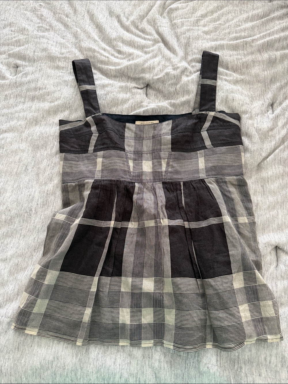 Burberry Black and Gray Plaid Womens top